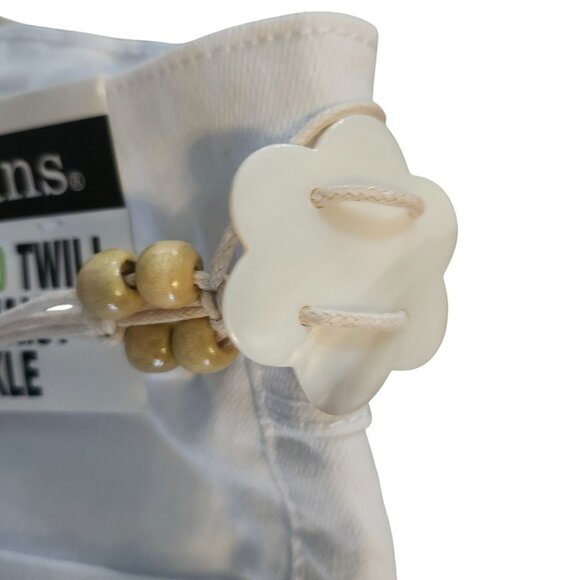 Size 16 White High Waist Ankle Pants with Cord Belt by D Jeans Recycled Twill - Picture 6 of 13